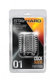 Прозрачная насадка с шипами STAY HARD COCK SLEEVE 01 CLEAR - Blush Novelties - в Твери купить с доставкой