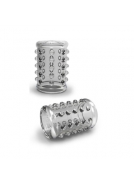 Прозрачная насадка на пенис с шишечками STAY HARD COCK SLEEVE 02 CLEAR - Blush Novelties - в Твери купить с доставкой