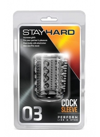 Прозрачная насадка с шипами и шишечками STAY HARD COCK SLEEVE 03 CLEAR - Blush Novelties - в Твери купить с доставкой