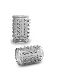 Прозрачная насадка с шипами и шишечками STAY HARD COCK SLEEVE 03 CLEAR - Blush Novelties - в Твери купить с доставкой