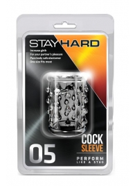 Прозрачная насадка с капельками STAY HARD COCK SLEEVE 05 CLEAR - Blush Novelties - в Твери купить с доставкой