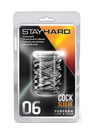 Прозрачная насадка с объёмными чёрточками STAY HARD COCK SLEEVE 06 CLEAR - Blush Novelties - в Твери купить с доставкой