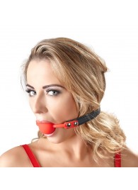 Силиконовый кляп-шар на чёрных ремешках Red Gag silicone - Orion - купить с доставкой в Твери