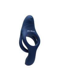 Синее эрекционное виброкольцо с двойным подхватом мошонки Ring Around The Rosy - Zero Tolerance - в Твери купить с доставкой