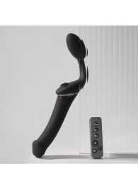 Черный безремневой вибрострапон Strap-On-Me Multi Orgasm Size XL - Strap-on-me - купить с доставкой в Твери