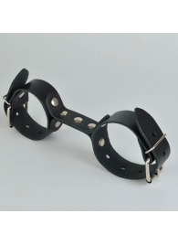 Черные кожаные наручники-фиксатор - Sitabella - купить с доставкой в Твери