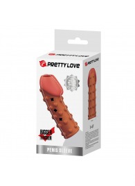 Телесная открытая насадка на пенис с бугорками - 19,8 см. - Baile - в Твери купить с доставкой