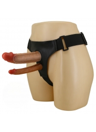 Темно-бежевый фаллопротез для двойного проникновения - 17,5 см. - Baile - купить с доставкой в Твери