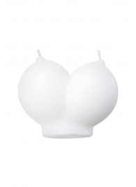 Белая сувенирная свеча «Сиськи» - Pecado - купить с доставкой в Твери