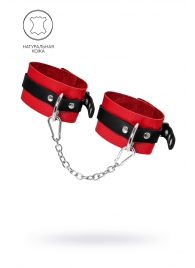 Красно-черные мягкие оковы с одним ремешком и люверсами - Pecado - купить с доставкой в Твери