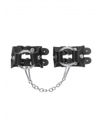 Черные кожаные наручники-браслеты из двух ремешков - Pecado - купить с доставкой в Твери