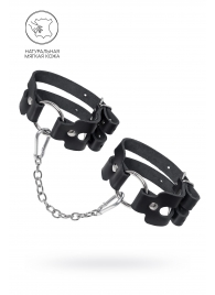 Черные кожаные оковы из двух ремешков - Pecado - купить с доставкой в Твери
