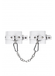 Белые мягкие кожаные оковы с люверсами - Pecado - купить с доставкой в Твери