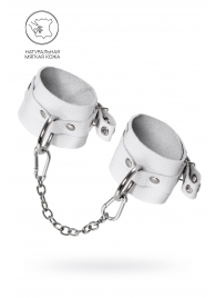 Белые мягкие кожаные оковы с люверсами - Pecado - купить с доставкой в Твери