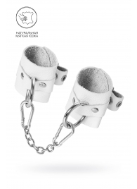 Белые мягкие кожаные наручники с люверсами - Pecado - купить с доставкой в Твери