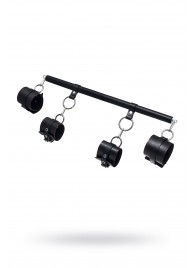 Черная распорка с 4 манжетами для рук и ног - Pecado - купить с доставкой в Твери