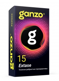 Презервативы анатомической формы с точечной и ребристой структурой Ganzo Extase - 15 шт. - Ganzo - купить с доставкой в Твери