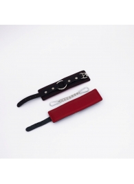 Черно-красные кожаные наручники - Crazy Handmade - купить с доставкой в Твери