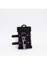 Черно-красные кожаные оковы - Crazy Handmade - купить с доставкой в Твери