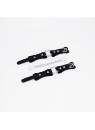 Черные кожаные наручники с кольцом - Crazy Handmade - купить с доставкой в Твери