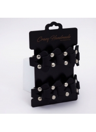 Черные кожаные наручники из звеньев - Crazy Handmade - купить с доставкой в Твери