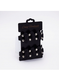 Черные кожаные оковы из звеньев - Crazy Handmade - купить с доставкой в Твери