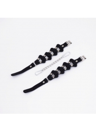 Черные кожаные оковы из звеньев - Crazy Handmade - купить с доставкой в Твери