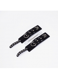 Черные кожаные наручники Sex - Crazy Handmade - купить с доставкой в Твери