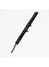 Черный однослойный кожаный ошейник с имитацией фигурного воротничка - Crazy Handmade - купить с доставкой в Твери