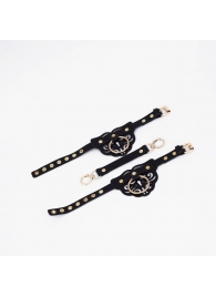 Черные оковы с золотистой фурнитурой - Crazy Handmade - купить с доставкой в Твери