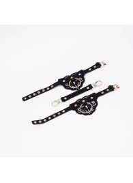 Черные оковы с золотистой фурнитурой - Crazy Handmade - купить с доставкой в Твери