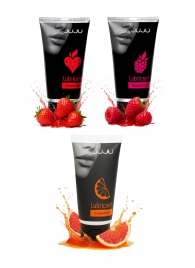 Набор из 3 съедобных лубрикантов JUJU (клубника, малина, грейпфрут) - JuJu - купить с доставкой в Твери