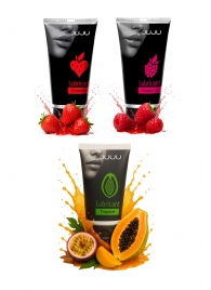 Набор из 3 съедобных лубрикантов JUJU (клубника, малина, тропические фрукты) - JuJu - купить с доставкой в Твери
