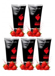 Набор из 5 съедобных лубрикантов JUJU со вкусом клубники - JuJu - купить с доставкой в Твери