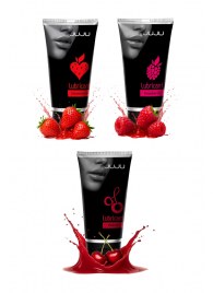 Набор из 3 съедобных лубрикантов JUJU (клубника, малина, вишня) - JuJu - купить с доставкой в Твери