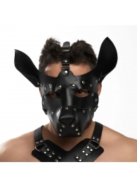 Черная кожаная маска «Собака» - Crazy Handmade - купить с доставкой в Твери