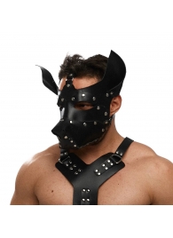 Черная кожаная маска «Собака» - Crazy Handmade - купить с доставкой в Твери