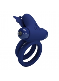 Синее эрекционное кольцо с вибростимуляцией клитора - Baile - в Твери купить с доставкой