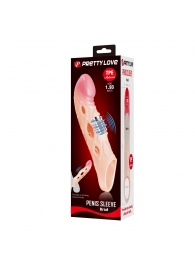 Телесная удлиняющая насадка с рельефом и вибрацией Brad - 21,3 см. - Baile - в Твери купить с доставкой