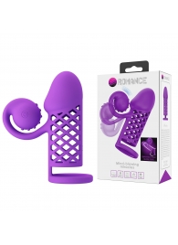 Фиолетовая вибронасадка с клиторальным отростком Harden - Baile - в Твери купить с доставкой