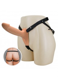 Телесный полый мужской страпон London - 16,8 см. - Baile - купить с доставкой в Твери