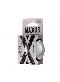 Черные утолщенные презервативы MAXUS Extra Strong с железным кейсом - 3 шт. - Maxus - купить с доставкой в Твери