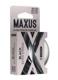 Черные утолщенные презервативы MAXUS Extra Strong с железным кейсом - 3 шт. - Maxus - купить с доставкой в Твери