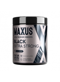 Черные утолщенные презервативы MAXUS Extra Strong с железным кейсом - 15 шт. - Maxus - купить с доставкой в Твери