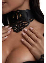 Фигурный чокер с узорами и золотистой фурнитурой - Crazy Handmade - купить с доставкой в Твери