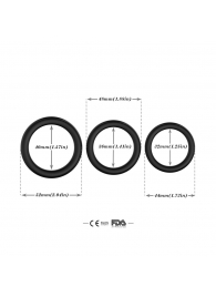 Набор из 3 черных эрекционных колец Stay Hard - Boys of Toys - в Твери купить с доставкой