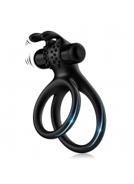 Черное эрекционное виброкольцо с подхватом мошонки Stay Hard - Boys of Toys - в Твери купить с доставкой