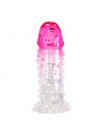 Прозрачно-розовая насадка на пенис Wilford - 13,5 см. - Baile - в Твери купить с доставкой