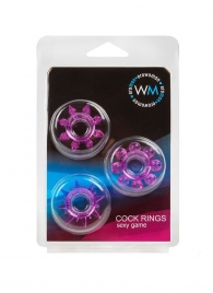 Набор из 3 лиловых эрекционных колец различной формы - Erowoman-Eroman - в Твери купить с доставкой