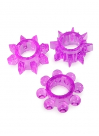 Набор из 3 лиловых эрекционных колец различной формы - Erowoman-Eroman - в Твери купить с доставкой